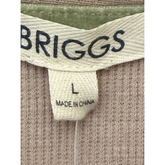 NWT Briggs Shirt Tan Waffle Button-Front Long Sleeves Relaxed Fit L Large - Picture 5 of 6